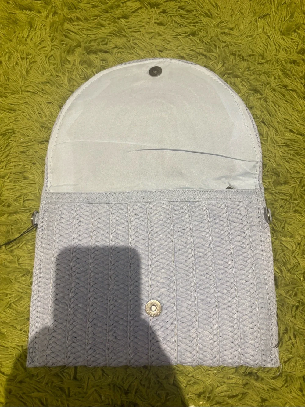 Woven Cotton Clutch Bag in Light Lavender